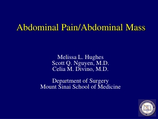 Abdominal Pain/Abdominal Mass