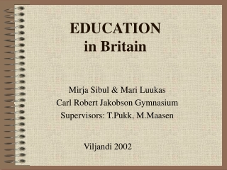 EDUCATION in Britain