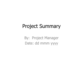 Project Summary