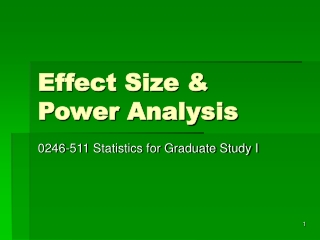 Effect Size &amp;  Power Analysis