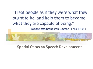 Special Occasion Speech Development