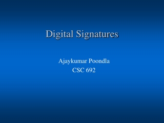 Digital Signatures