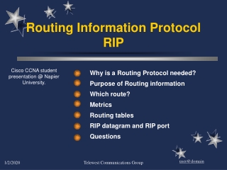 Routing Information Protocol RIP