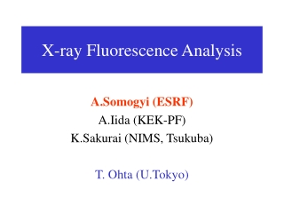 X-ray Fluorescence Analysis