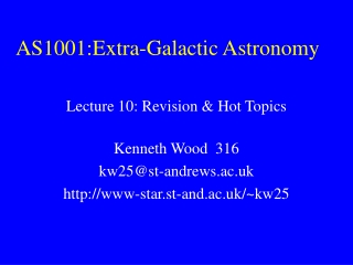 AS1001:Extra-Galactic Astronomy