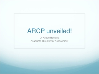 ARCP unveiled!