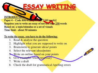 ESSAY WRITING