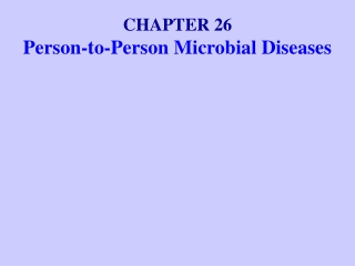 CHAPTER 26 Person-to-Person Microbial Diseases