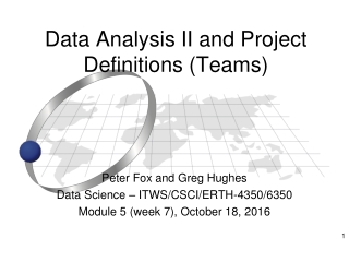 Data Analysis II and Project Definitions (Teams)