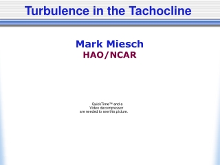 Turbulence in the Tachocline