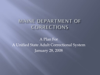 MAINE DEPARTMENT OF CORRECTIONS