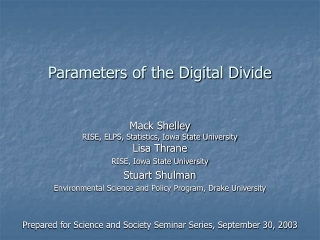 Parameters of the Digital Divide