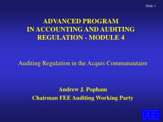 ADVANCED PROGRAM IN ACCOUNTING AND AUDITING REGULATION - MODULE 4