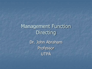 Management Function Directing