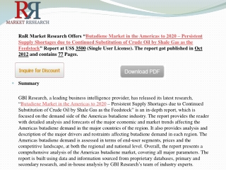 Butadiene Market in the Americas to 2020 RnR Market Research