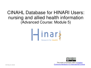 CINAHL Database for HINARI Users:  nursing and allied health information