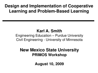 Design and Implementation of Cooperative Learning and Problem-Based Learning