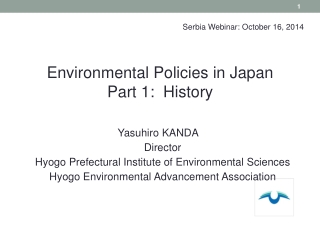 Yasuhiro KANDA    Director    Hyogo  Prefectural Institute of  Environmental Sciences