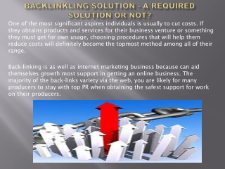 Backlinkling Solution - A Required Solution or Not