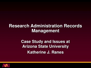 Research Administration Records Management