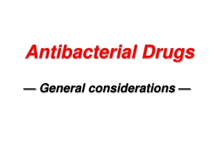 Antibacterial Drugs