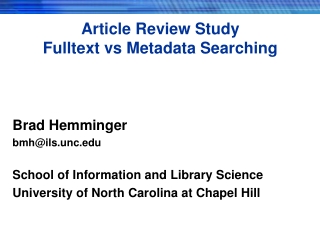 Article Review Study Fulltext vs Metadata Searching