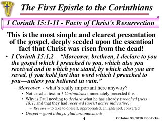 The First Epistle to the Corinthians