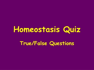 Homeostasis Quiz