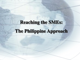 Reaching the SMEs: The Philippine Approach