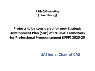 SAI India: Chair of CAS
