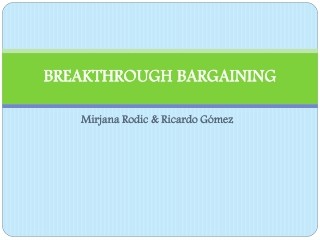 BREAKTHROUGH BARGAINING
