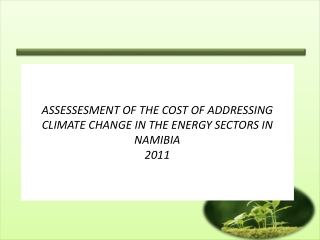 ASSESSESMENT OF THE COST OF ADDRESSING CLIMATE CHANGE IN THE ENERGY SECTORS IN NAMIBIA 2011