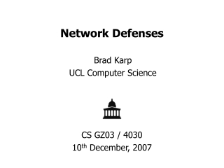 Network Defenses