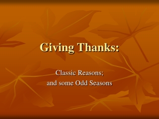 Giving Thanks: