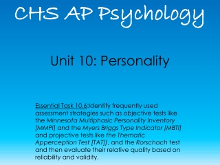 Unit 10: Personality