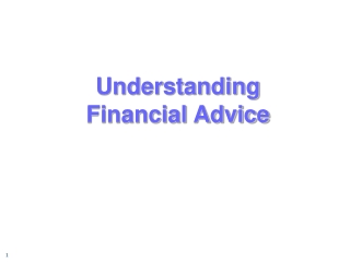 Understanding  Financial Advice