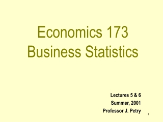 Economics 173 Business Statistics