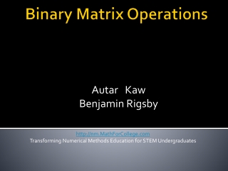Binary Matrix Operations