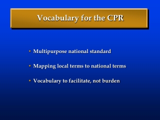 Vocabulary for the CPR