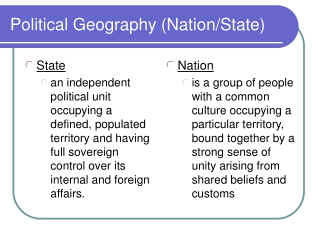 Political Geography (Nation/State)