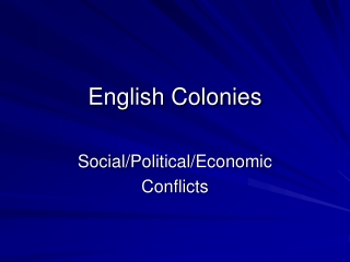 English Colonies