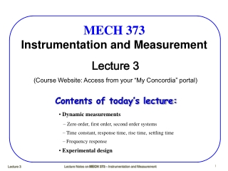 MECH 373 Instrumentation and Measurement