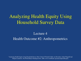 Analyzing Health Equity Using Household Survey Data