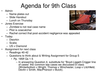 Agenda for 9th Class