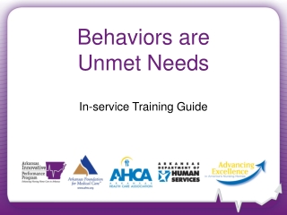 Behaviors are  Unmet Needs