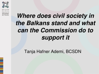 Where does civil society in the Balkans stand and what can the Commission do to support it
