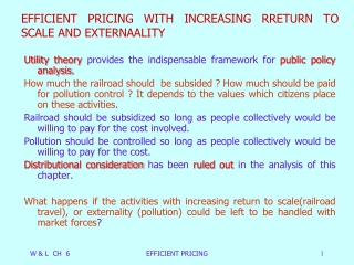 EFFICIENT PRICING WITH INCREASING RRETURN TO SCALE AND EXTERNAALITY