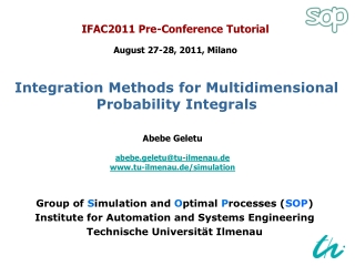 Integration Methods for Multidimensional Probability Integrals