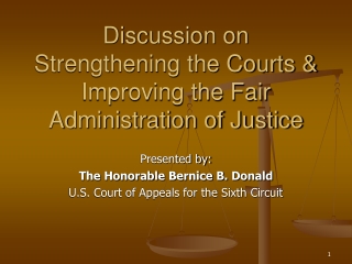 Discussion on Strengthening the Courts &amp; Improving the Fair Administration of Justice