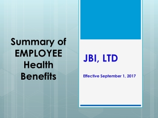 Summary of EMPLOYEE Health Benefits